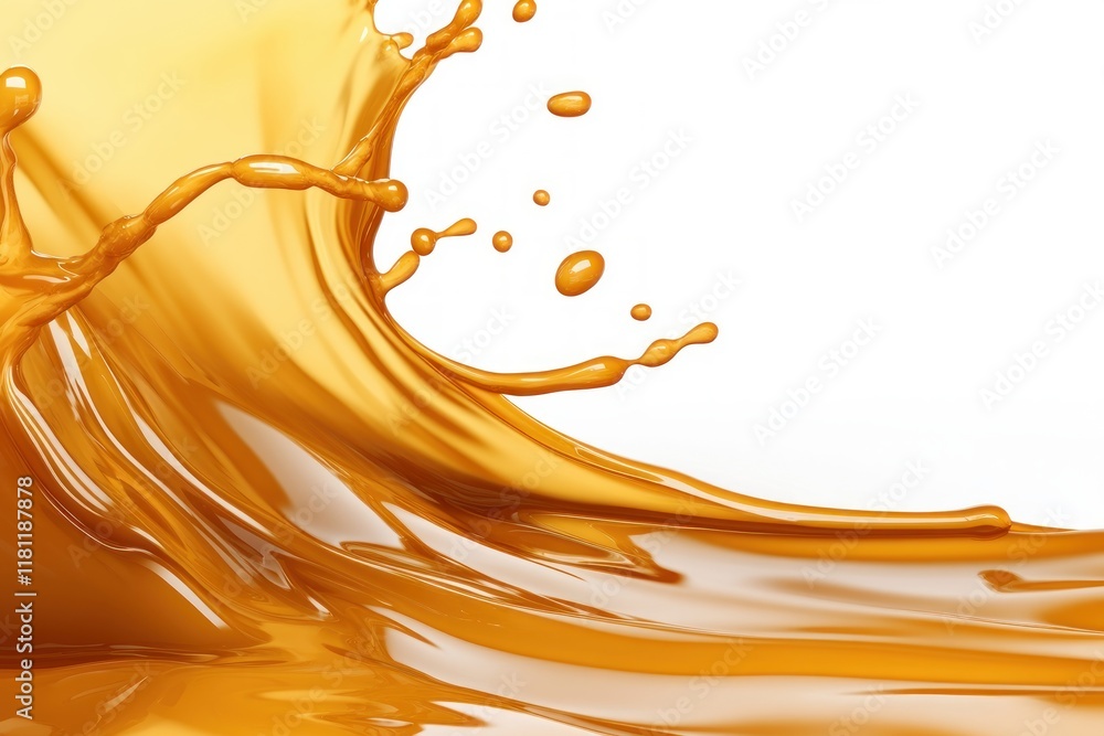 Aufkleber golden liquid splash with smooth texture and vibrant color