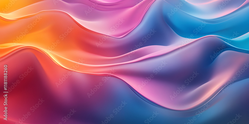 Poster abstract wavy gradient: a mesmerizing abstract background of flowing, rippling waves in vibrant hues