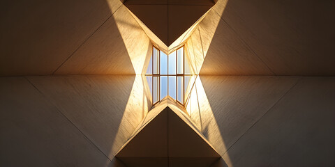 Fototapeta premium Symmetrical Light Through Geometric Skylight 
