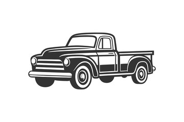 Old pickup Truck Vector Art and Illustration