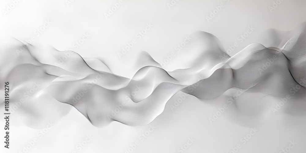 Poster fluid gray abstract: serene grayscale waves ripple across a minimalist canvas, evoking feelings of c