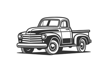 Old pickup Truck Vector Art and Illustration