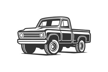 Old pickup Truck Vector Art and Illustration