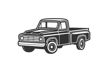 Old pickup Truck Vector Art and Illustration