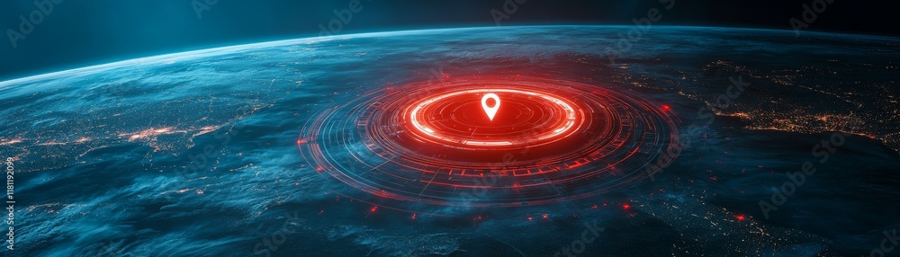 Poster radiant red circle, a captivating display of light and color in minimalist design