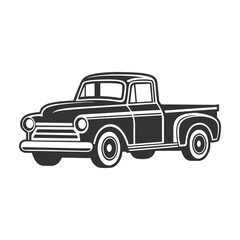 Old pickup Truck Vector Art and Illustration
