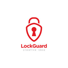 Creative Lock Concept Logo Design Template

