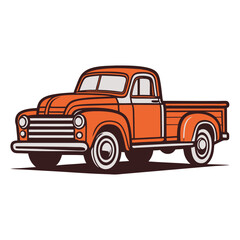 Old pickup Truck Vector Art and Illustration