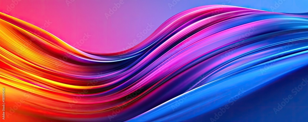 Aufkleber scenery abstract background concept. vibrant abstract waves in stunning colors flow seamlessly acros