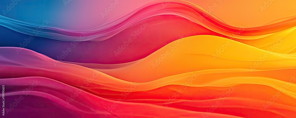 Poster scenery abstract background concept. colorful abstract waves flowing smoothly in a vibrant gradient 