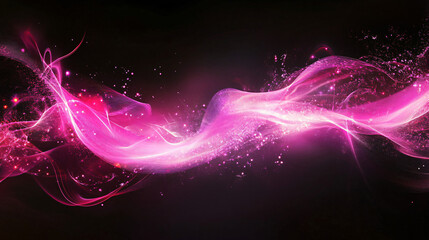 Fototapeta premium A hot pink and black abstract swirl with bold contrasts and glowing accents, creating a dynamic, edgy atmosphere.