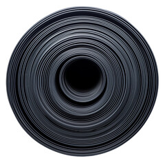 Spiraled black design on a white isolated background.