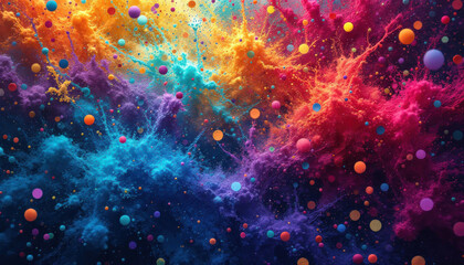 Vibrant Color Explosion: A Symphony of Hues and Spheres