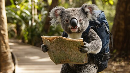 Koala on Hiking Adventure