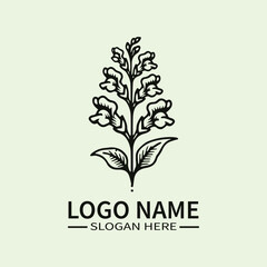 Snapdragon Flower Logo Design, Elegant Snapdragon Logo, Floral Logo with Snapdragon, Vintage Snapdragon Logo, Unique Snapdragon Logo