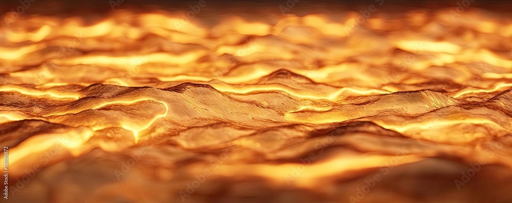 Poster gold abstract background idea. a stunning close-up view of molten lava flowing in mesmerizing waves 