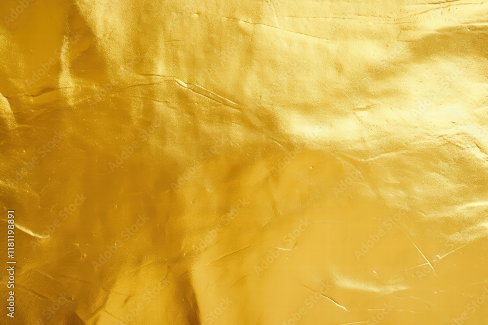 Poster shiny yellow gold foil texture with reflective surface for background and design use in various crea