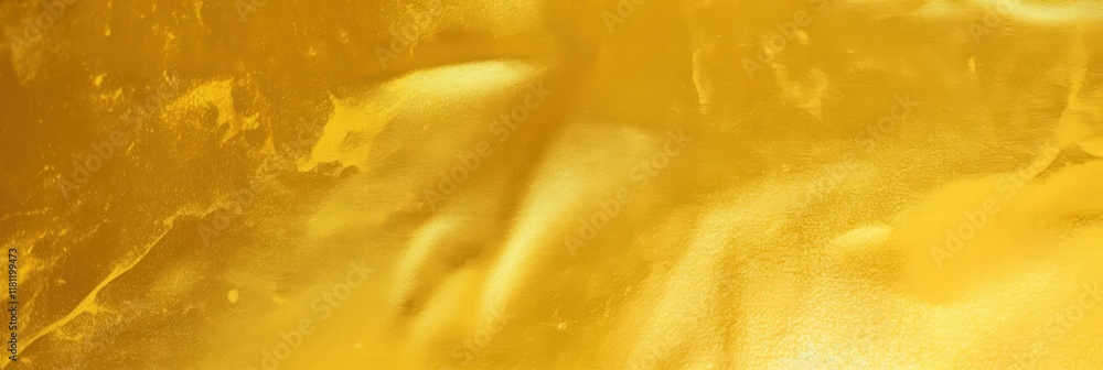 Poster shiny yellow gold foil texture with abstract glossy elements and rich color depth ideal for backgrou
