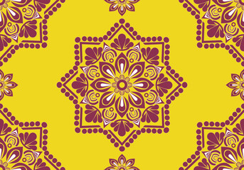 seamless mandala floral  pattern design for fabric carpet wallpaper background blanket table cloth mattresses pillow  ornament tile  