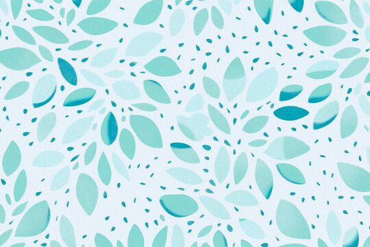 Fondo de primavera de colores aguamarina con patrones de p&eacute;talos de flores. Dise&ntilde;o de naturaleza en primavera.