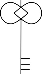 Abstract linear key real estate icon and logo element