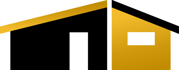 Gold and black real estate logo