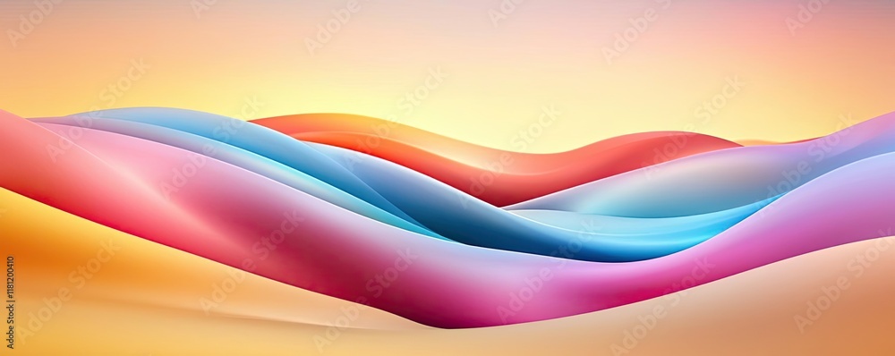 Poster scenery abstract background concept. vibrant abstract waves flow seamlessly in soft hues of pink and