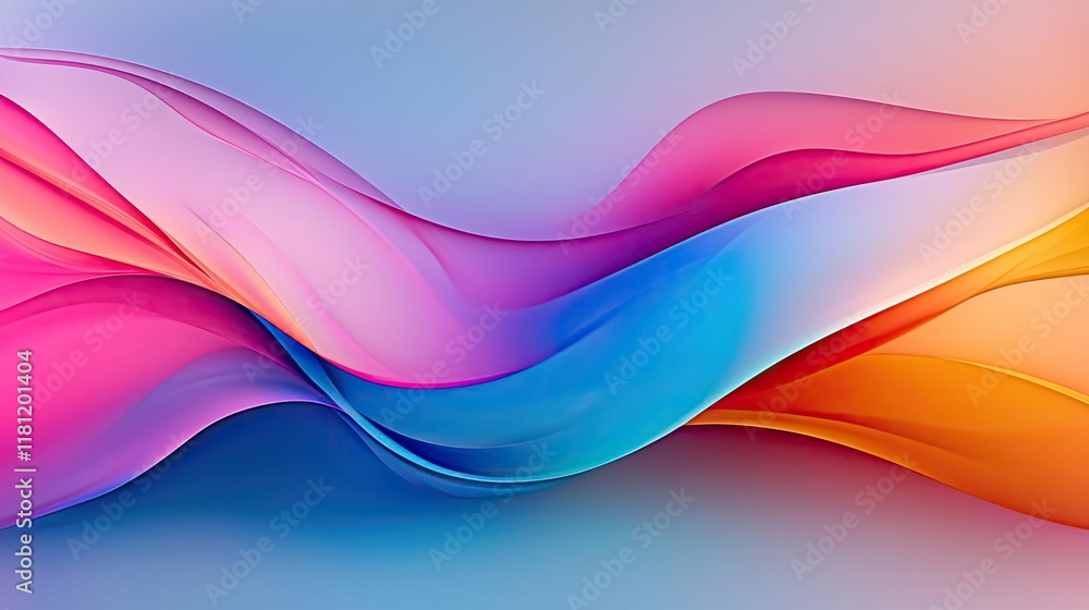 Poster scenery abstract background concept. vibrant abstract waves blend colors in harmony, creating a soot