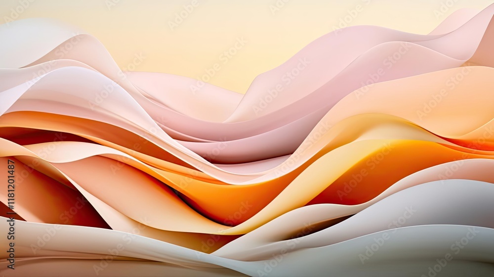 Poster scenery abstract background concept. smooth waves of pastel colors create a serene abstract backgrou