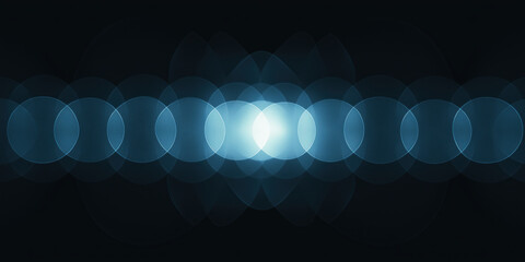 Abstract blue light patterns on a dark background