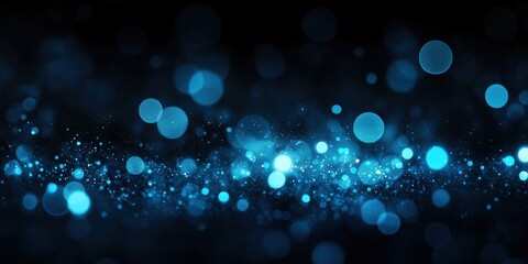 Abstract blue bokeh background with sparkling effects