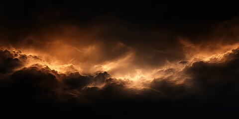Dramatic sunset clouds illuminated by golden light
