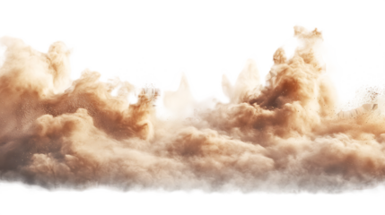 Stormy sand clouds with air waves on transparent background