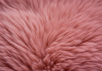 Fototapeta premium Pink sheepskin background. Fur pattern. Wool texture Sheepskin fur close-up.