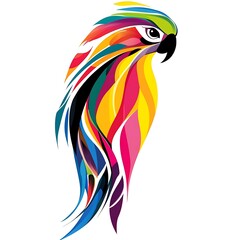 Fototapeta premium Colorful parrot graphic design. (1)