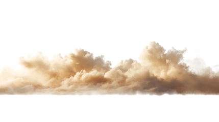 Stormy sand clouds with air waves on transparent background