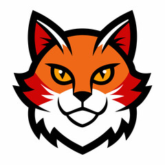 Striking Fox Head Logo with Red Accents