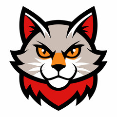 Striking Fox Head Logo with Red Accents