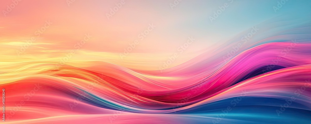 Poster scenery abstract background concept. vibrant abstract waves of color flow gently across the canvas, 