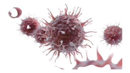 Tiny microorganisms swarm in vibrant detail under digital microscope transparent background