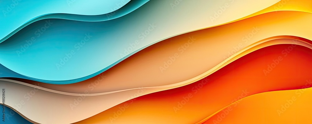 Aufkleber scenery abstract background concept. colorful abstract wavy design with smooth gradients and vibrant