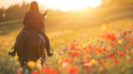Obraz premium Girl with cognitive disability riding a horse in equestrian therapy confident grip on the reins