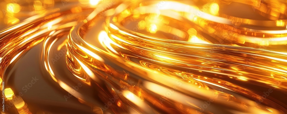 Poster gold abstract background idea. abstract golden waves with glowing light creating a luxurious and ele