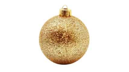 Golden Christmas Ball Isolated on transparent background. transparent background