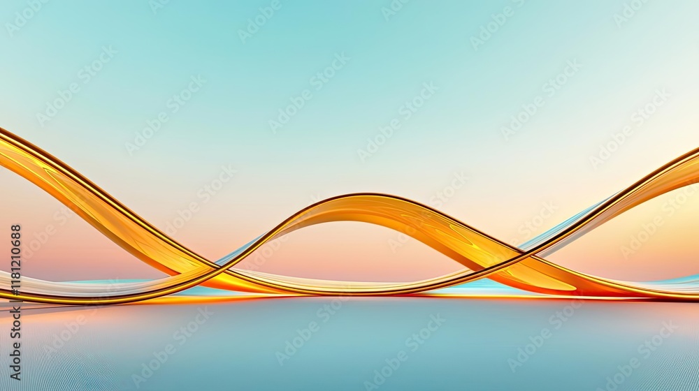 Poster scenery abstract background concept. abstract wavy lines in warm colors on a soft gradient backgroun