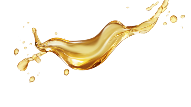 serum or cooking oil drop isolated on white transparent background