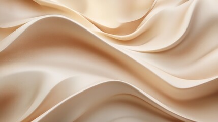 Obraz premium Abstract beige waves, flowing fabric texture background.