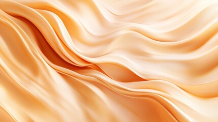 Fototapeta premium Abstract image of flowing, light peach-colored fabric with soft waves and folds.