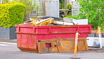 Large metal comercial rubbish bin