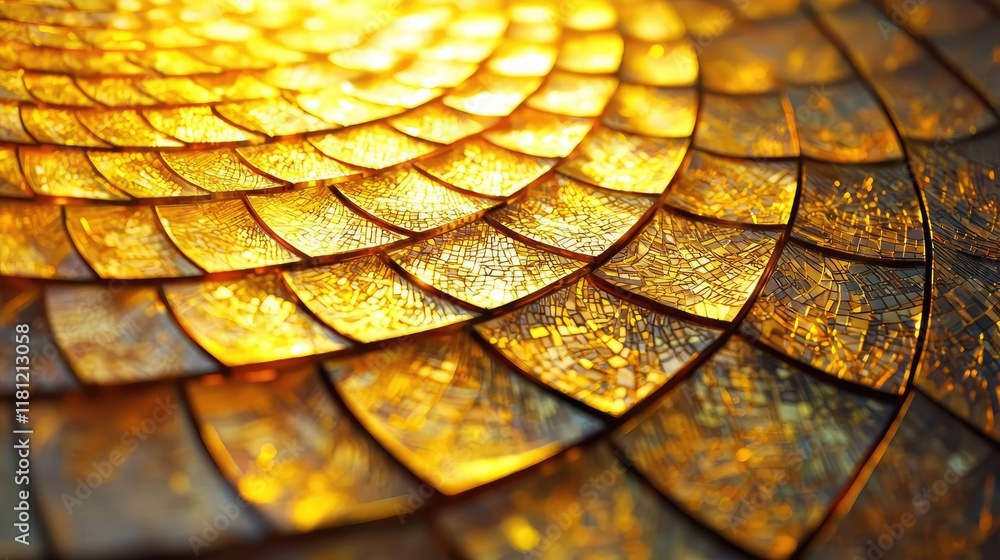 Poster gold abstract background idea. beautiful golden scales creating a mesmerizing pattern in vibrant lig